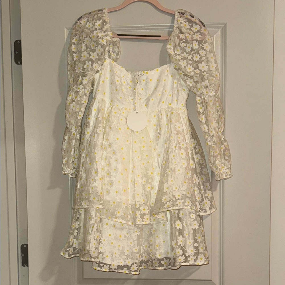Floral Sheer Sleeve Dress